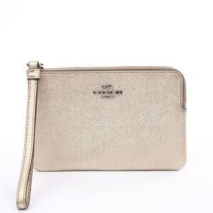 Coach Gold Leather Wristlet Wallet